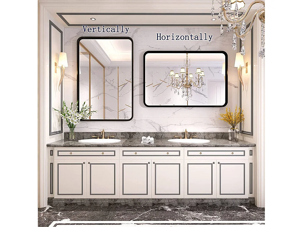 Miroir salle de bain ovale miroir mural moderne vertical ou horizontal 100x50cm