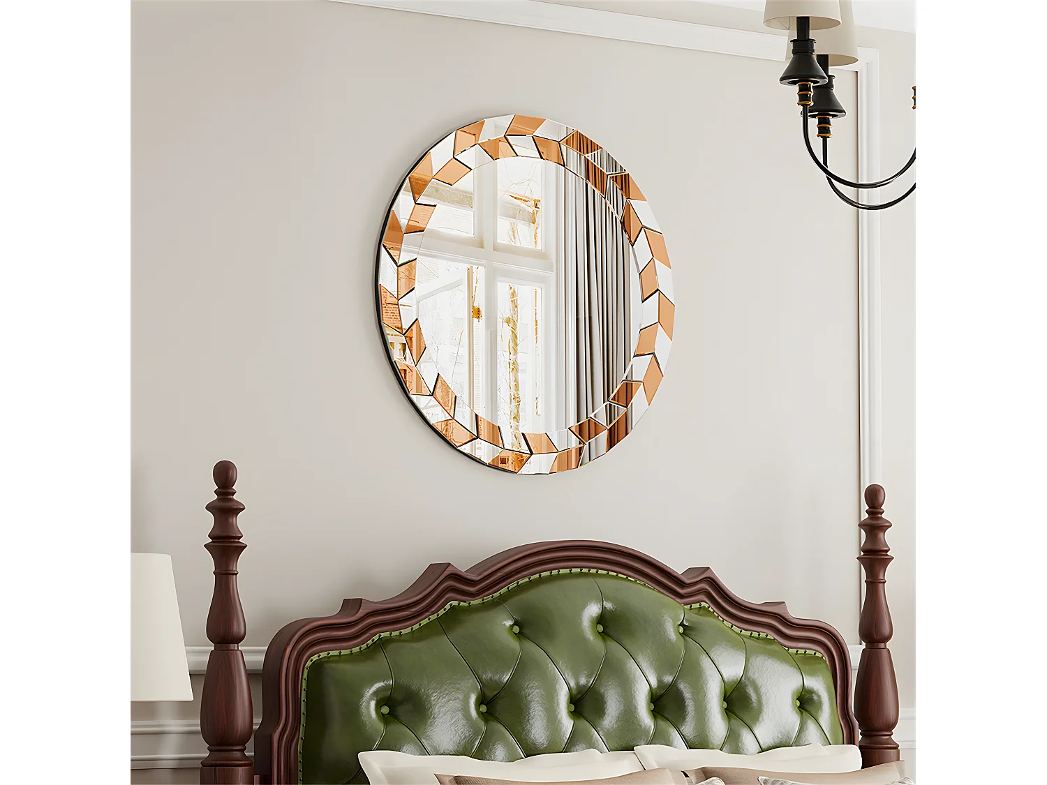 Espejo de pared grande, espejo decorativo de pared, decoración, espejos de pared decorativos, diseño para baño, dormitorio, 80 x 80 cm