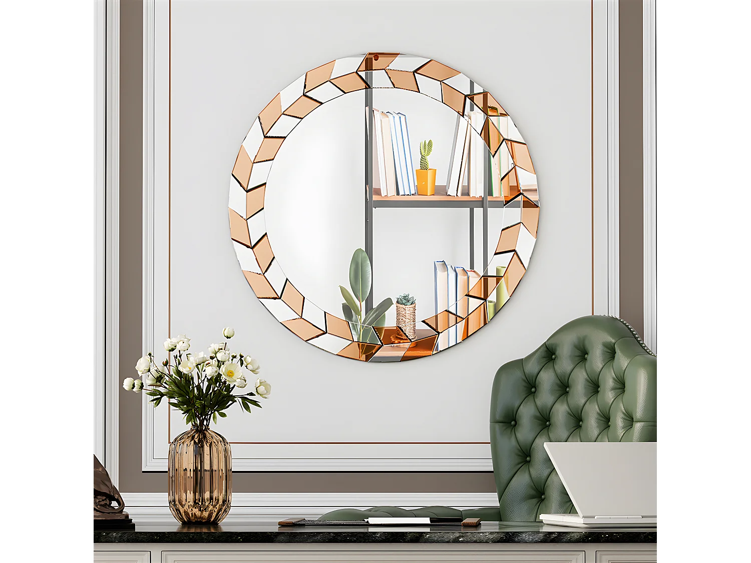 Espejo de pared grande, espejo decorativo de pared, decoración, espejos de pared decorativos, diseño para baño, dormitorio, 80 x 80 cm