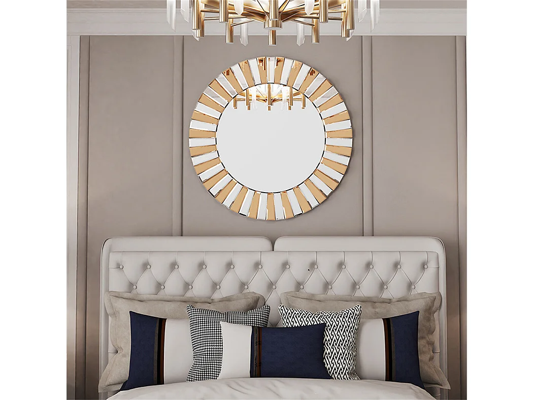 Espelho de parede grande, espelho decorativo de parede, decoração, espelhos de parede decorativos, design para banheiro, quarto, 80x80cm
