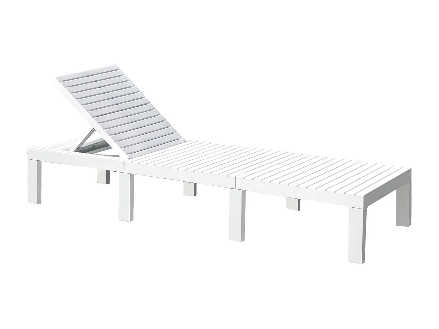 Caserta ligstoel, Verstelbare tuinligstoel, Ligstoel voor buiten, 100% Made in Italy, 195x65h78 cm, Wit