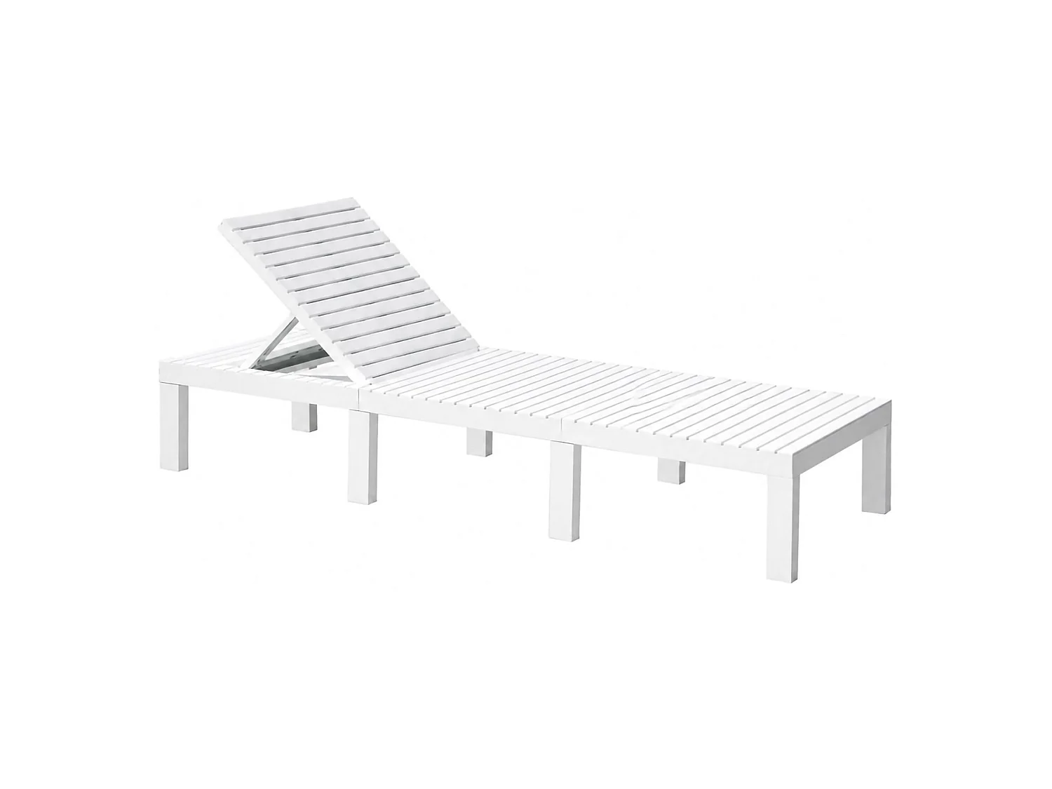 Chaise longue Caserta, Chaise longue de jardin réglable, Chaise longue d'extérieur, 100% Made in Italy, 195x65h78 cm, Blanc