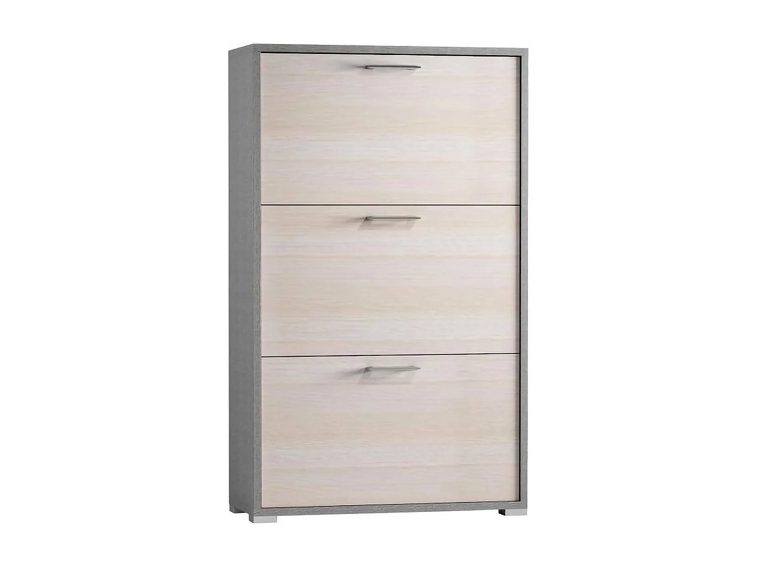 Étagère à chaussures Peonia, Meuble d'entrée polyvalent avec 3 portes pliantes, Meuble à chaussures double profondeur, 100% Made in Italy, 67x28h112 cm, Mélèze