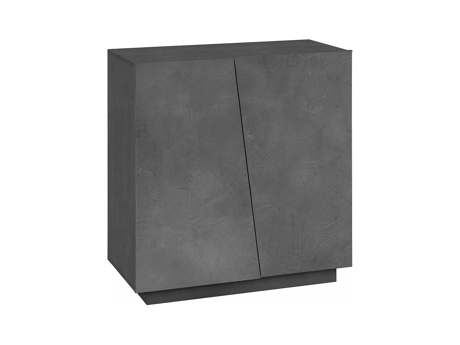 Étagère à chaussures Joel, Armoire polyvalente avec 2 portes, Étagère à chaussures d'entrée, 100% Made in Italy, 80x38h86 cm, Ardoise