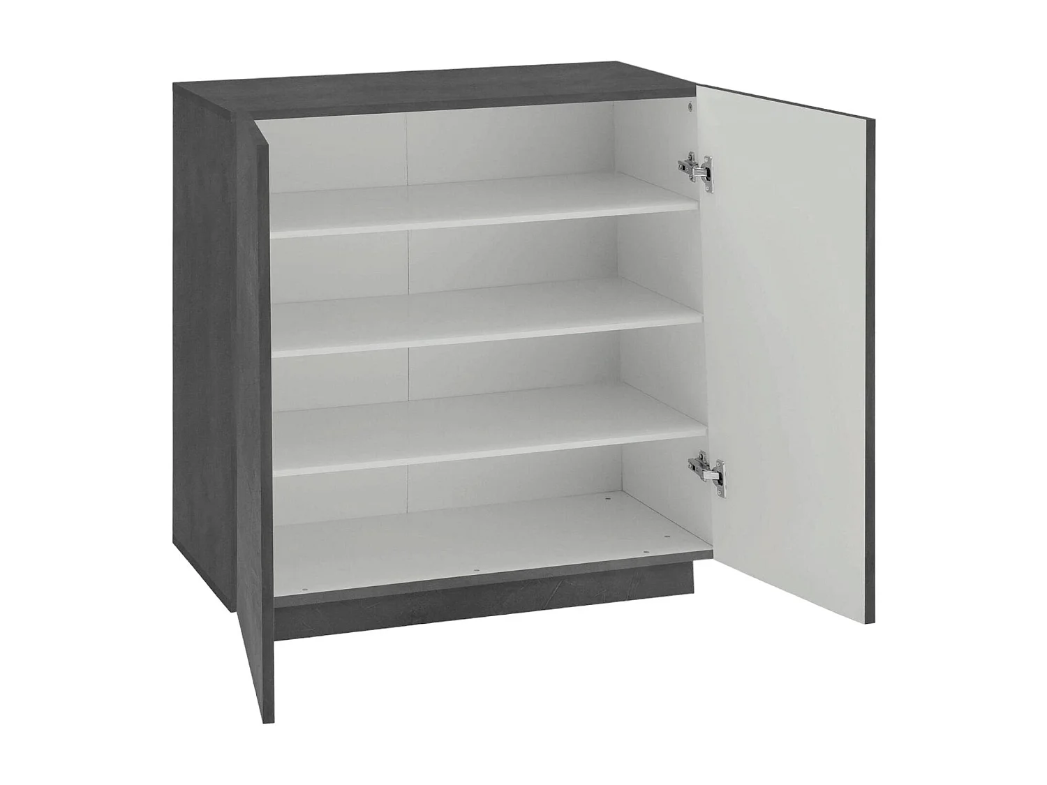 Étagère à chaussures Joel, Armoire polyvalente avec 2 portes, Étagère à chaussures d'entrée, 100% Made in Italy, 80x38h86 cm, Ardoise