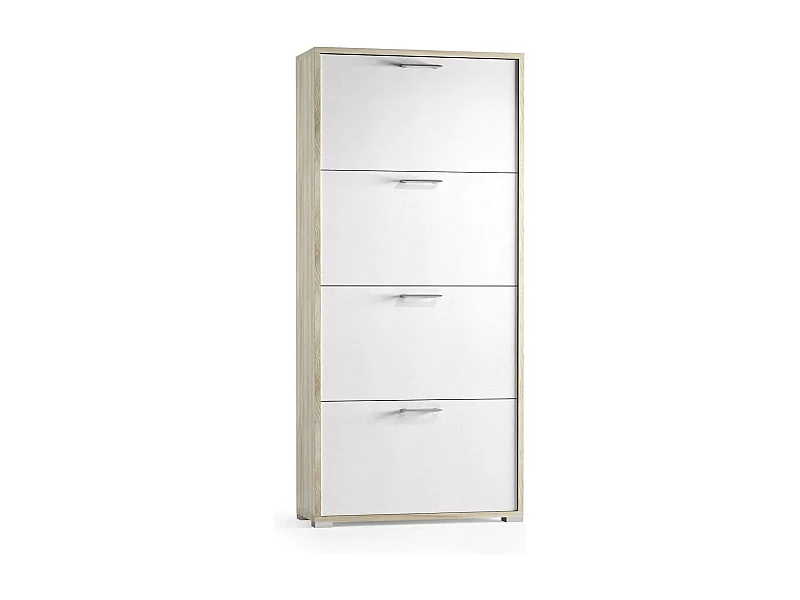 Dmora Scarpiera Rosa 28x67x147h cm Marrone 24 Paia 4 Ante, Mobile Portascarpe 8 Vani Made in Italy