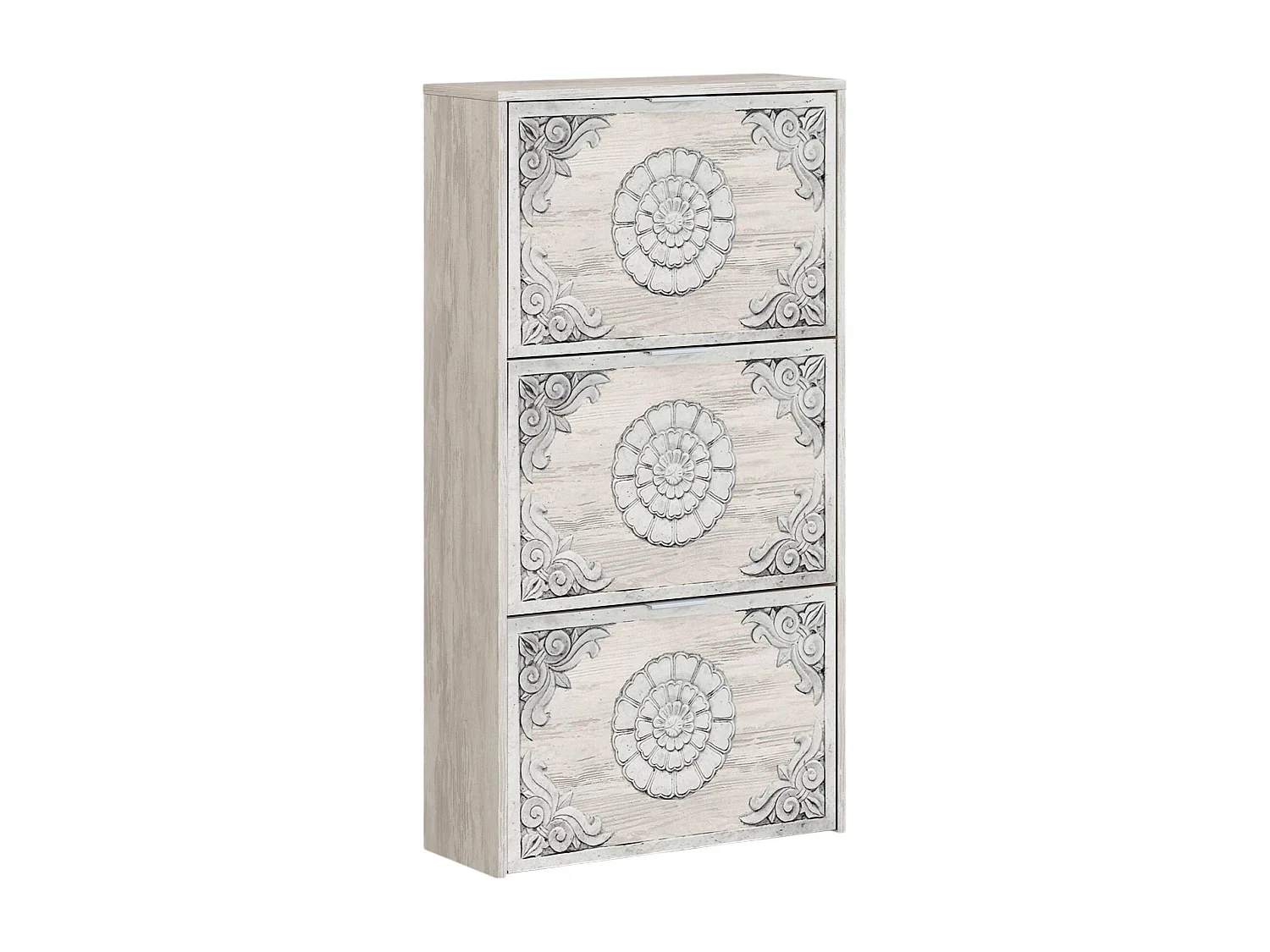 Scarpiera effetto legno bianco 60x22h113 cm