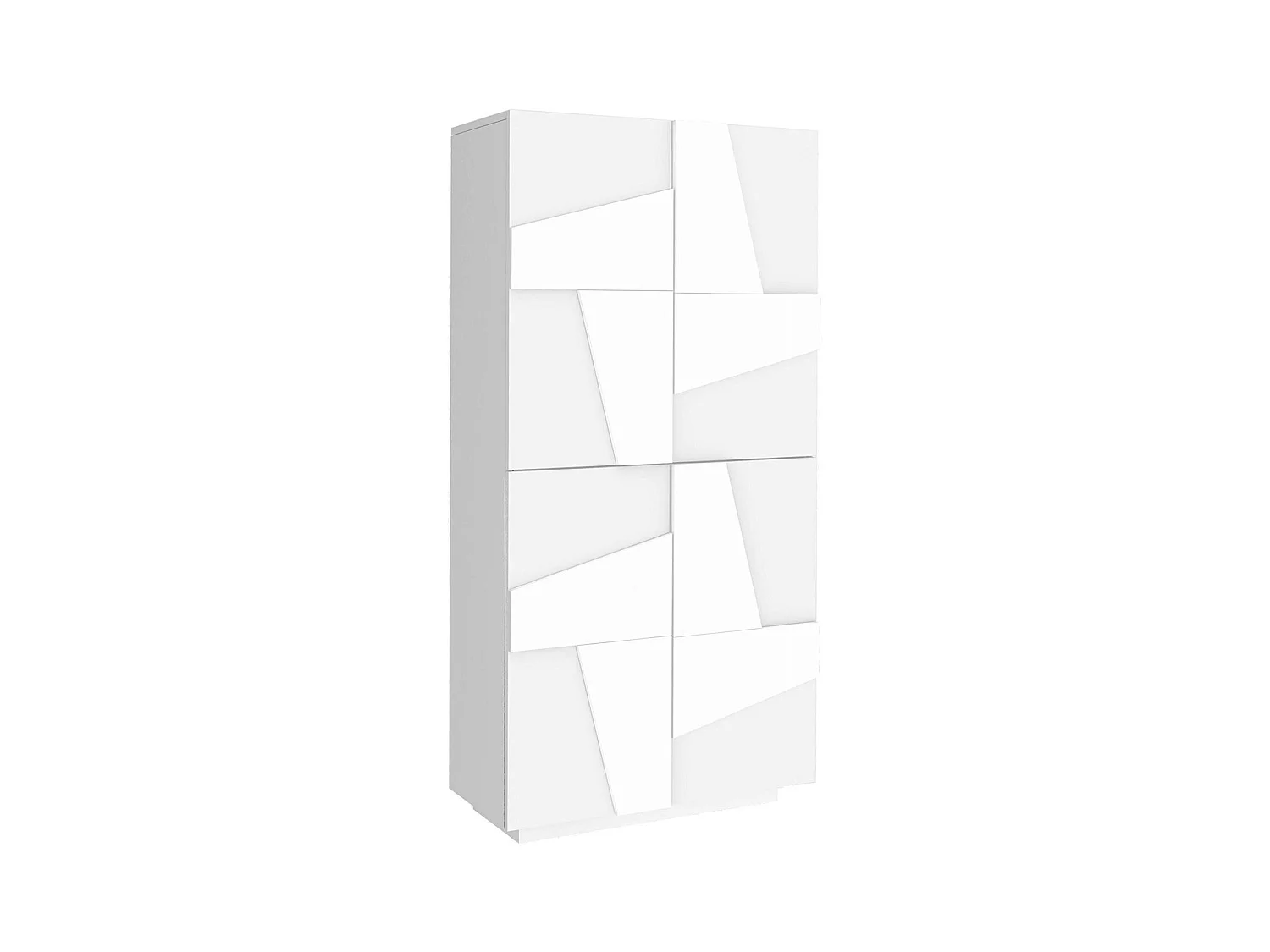 Orfeo schoenenrek, Multifunctionele kast met 4 draaideuren, Ingang schoenenrek, 100% Made in Italy, 81x38h167 cm, Glanzend wit