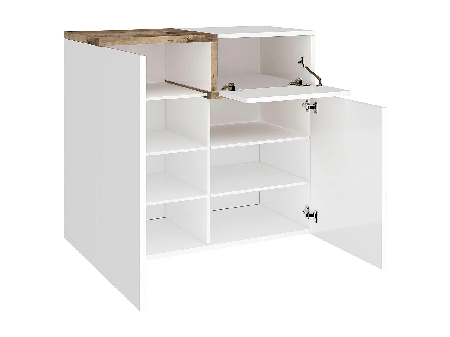 Sapateira Ryan, Armário multiuso com 2 portas e 1 porta basculante, Sapateira de entrada, 100% Fabricado na Itália, 80x40h80 cm, Branco brilhante e bordo