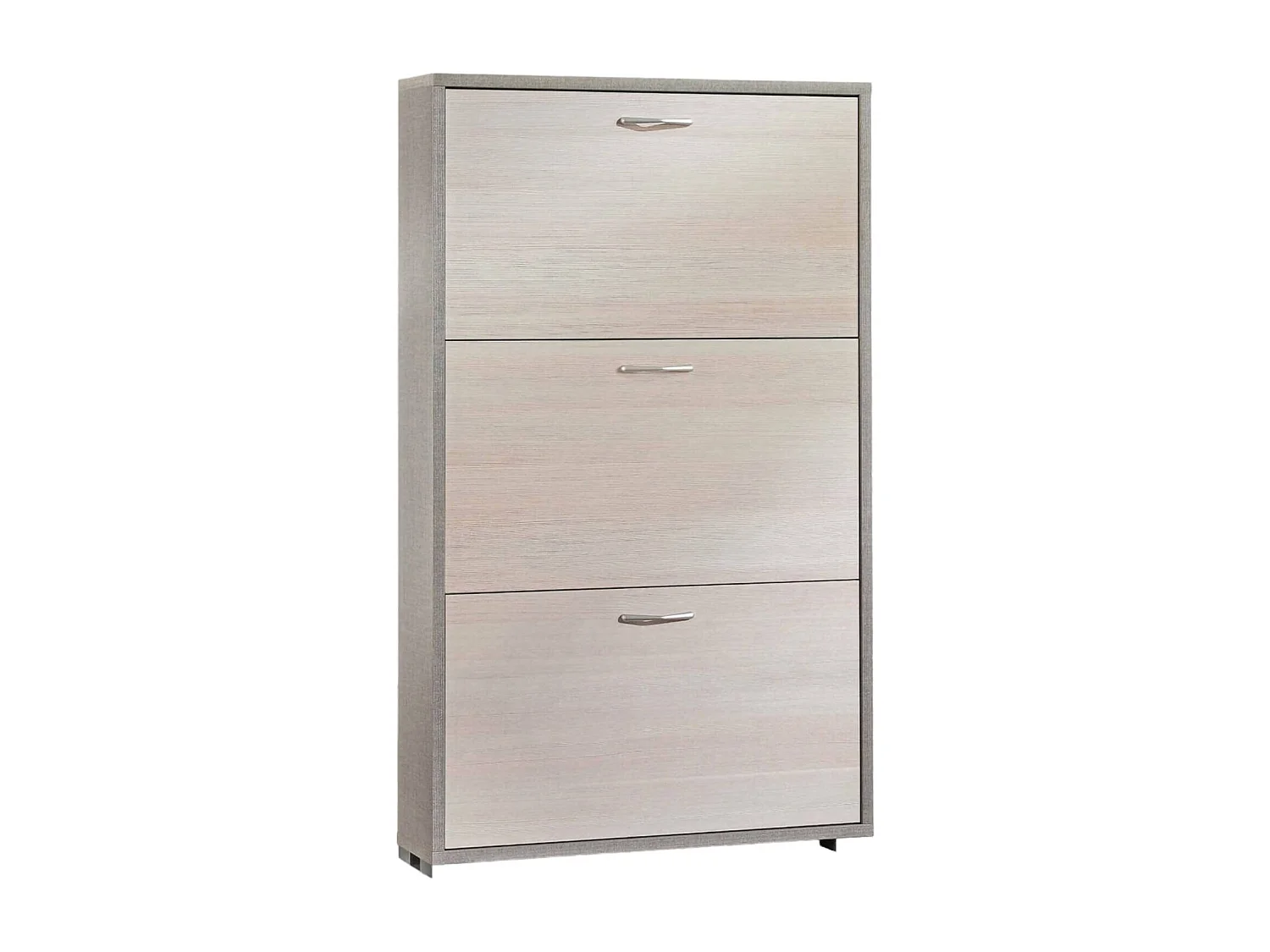 Schuhregal Iris, Mehrzweck-Eingangsmöbel mit 3 Falttüren, moderner Schuhschrank, 100 % Made in Italy, 67 x 18 x 112 cm, Lärche,