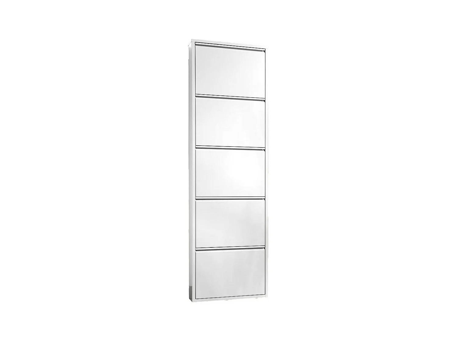 Meuble à chaussures Alginet, Étagère à chaussures peu encombrante, Étagère à chaussures d'entrée, Étagère à chaussures en métal 5 portes, 50x15h169 cm, Blanc