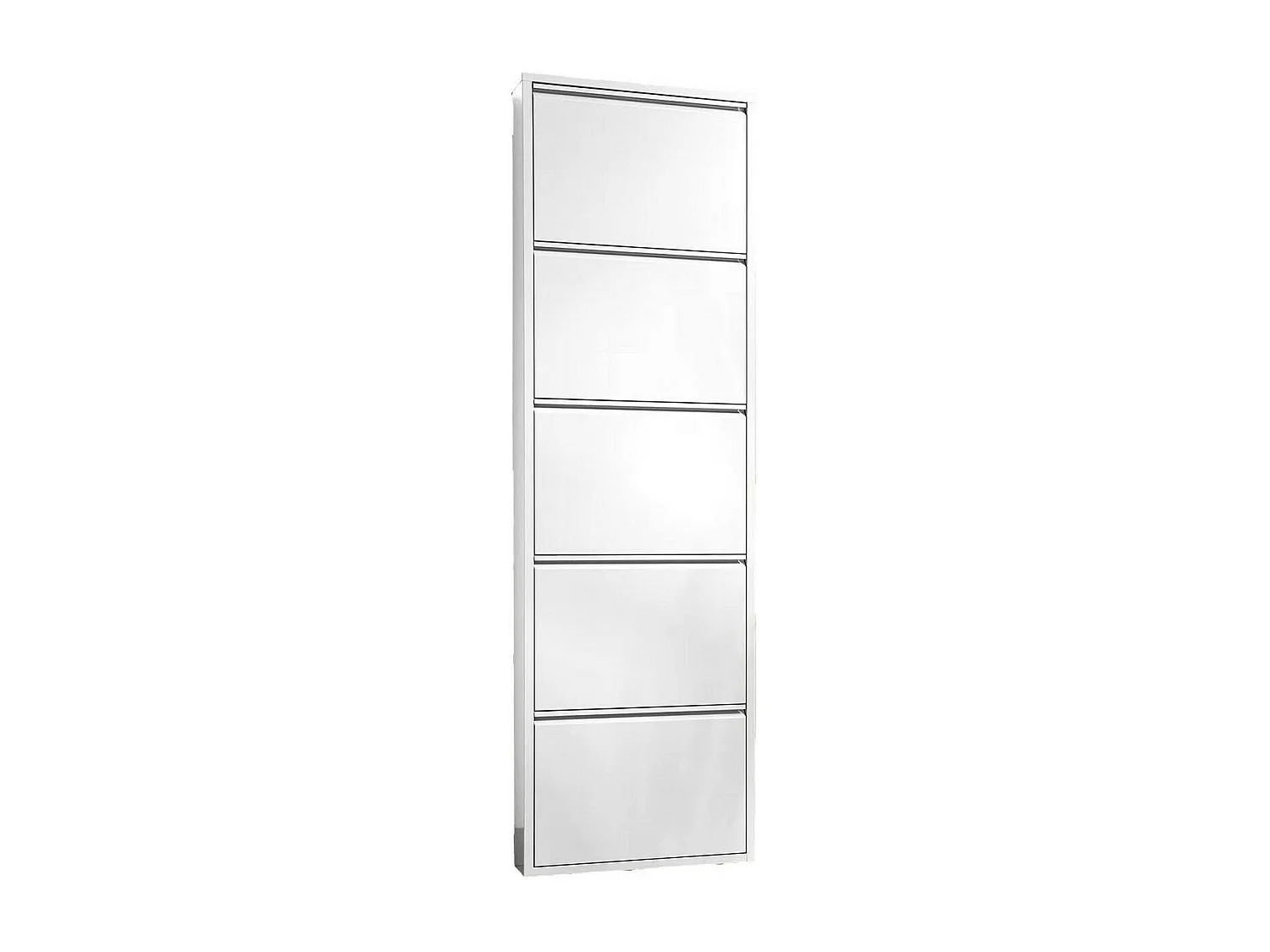 Scarpiera Alginet, Portascarpe salvaspazio, Scarpiera da ingresso, Mobile porta scarpe a 5 ante in metallo, 50x15h169 cm, Bianco