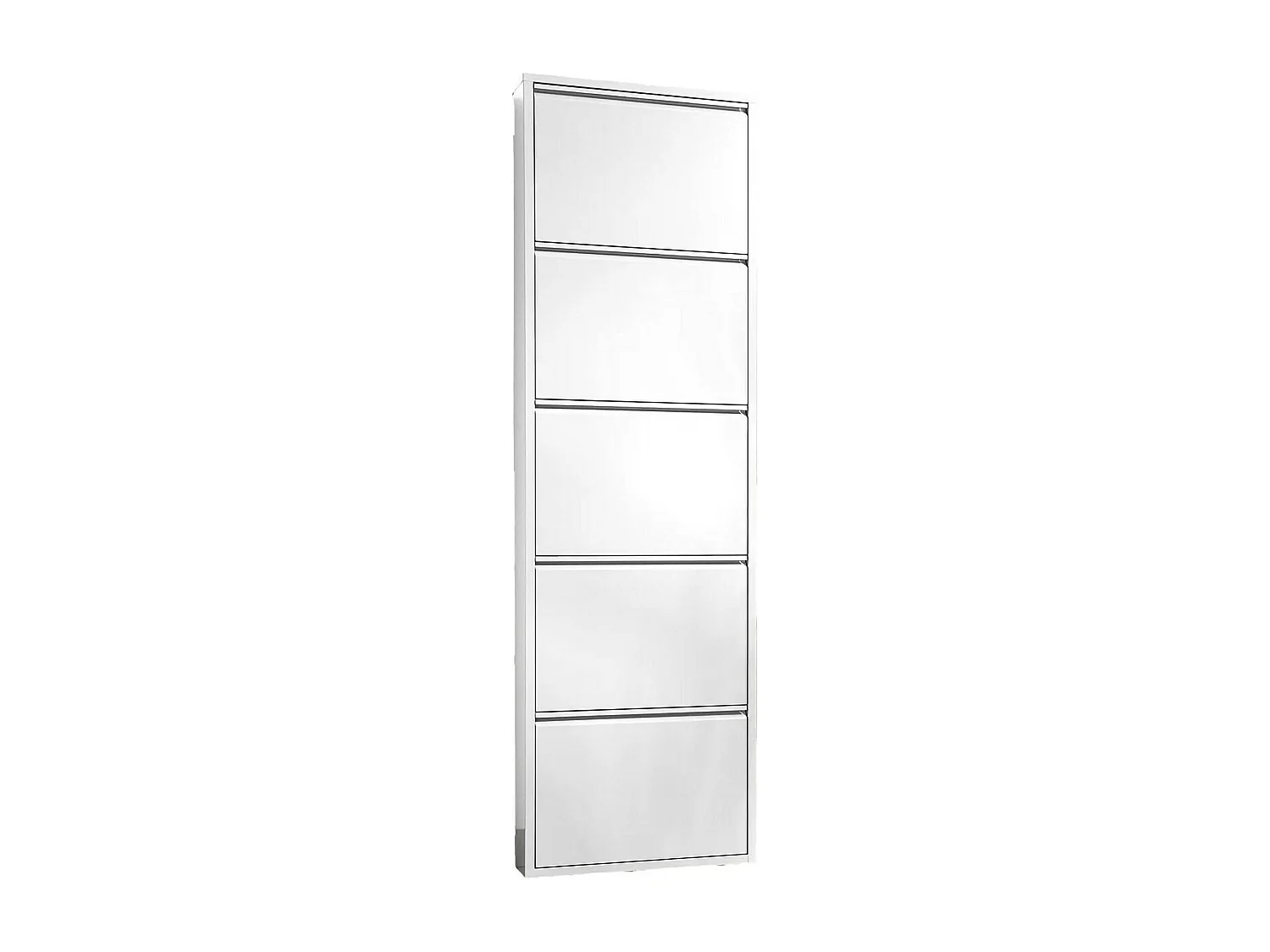 Scarpiera Alginet, Portascarpe salvaspazio, Scarpiera da ingresso, Mobile porta scarpe a 5 ante in metallo, 50x15h169 cm, Bianco