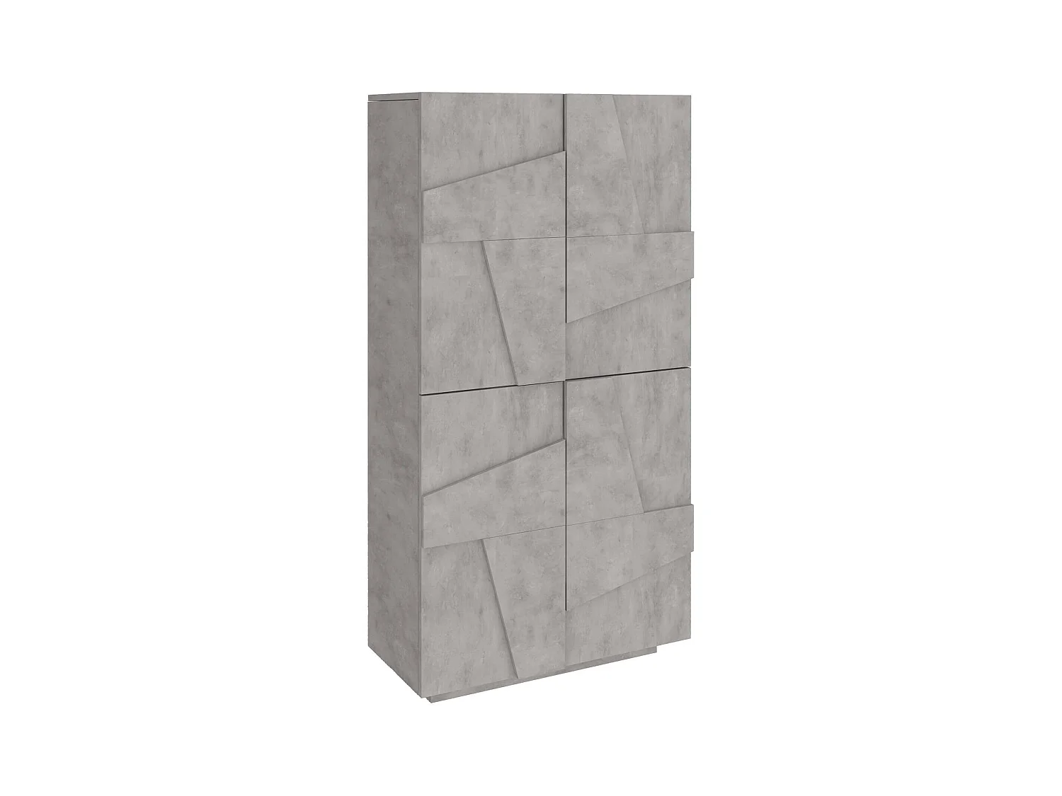 Orfeo schoenenrek, Multifunctionele kast met 4 draaideuren, Ingang schoenenrek, 100% Made in Italy, 81x38h167 cm, Cement
