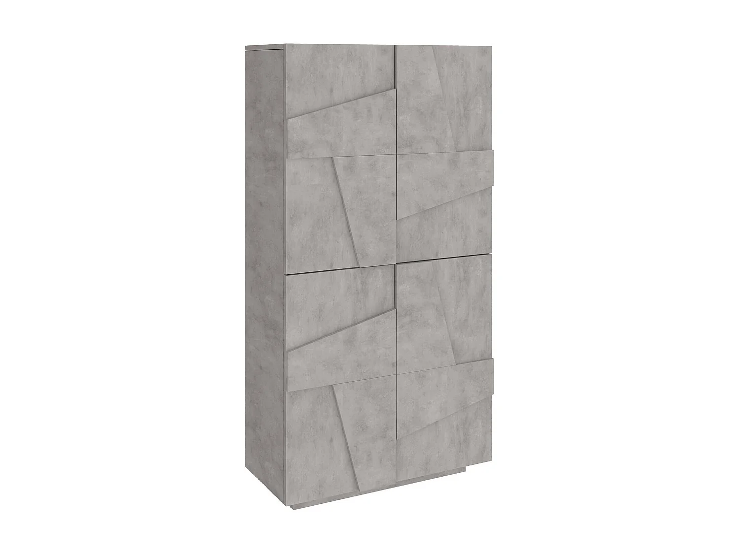 Étagère à chaussures Orfeo, Armoire polyvalente avec 4 portes battantes, Étagère à chaussures d'entrée, 100% Made in Italy, 81x38h167 cm, Ciment