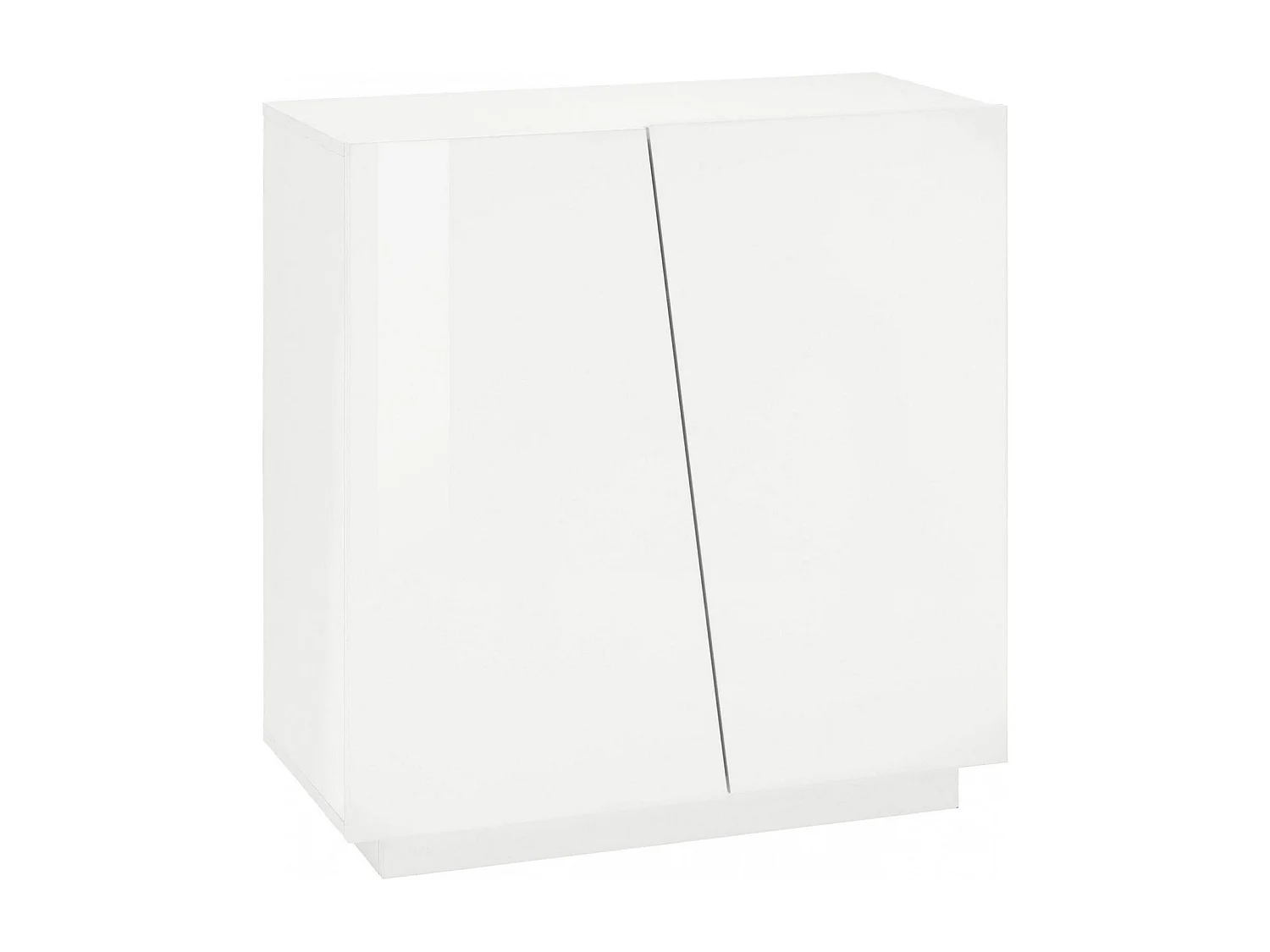 Schuhregal Joel, Mehrzweckschrank mit 2 Türen, Schuhregal für den Eingangsbereich, 100 % Made in Italy, 80 x 38 x 86 cm, glänzend weiß,