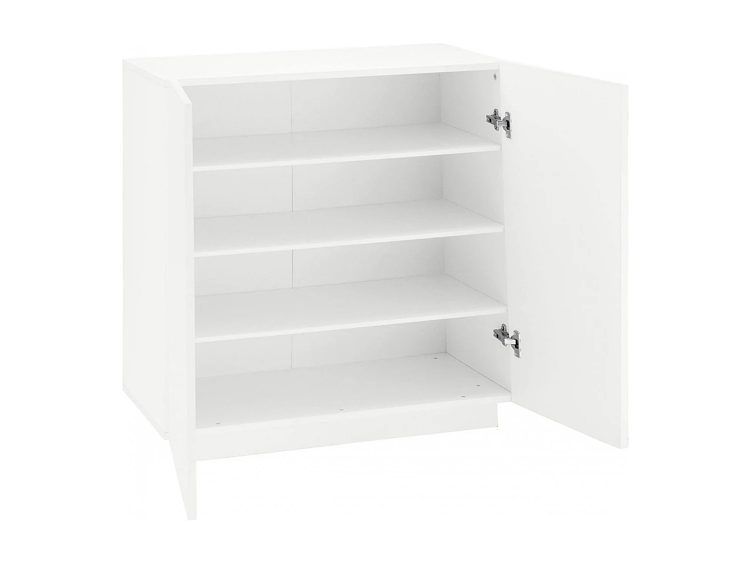 Schuhregal Joel, Mehrzweckschrank mit 2 Türen, Schuhregal für den Eingangsbereich, 100 % Made in Italy, 80 x 38 x 86 cm, glänzend weiÃŸ,