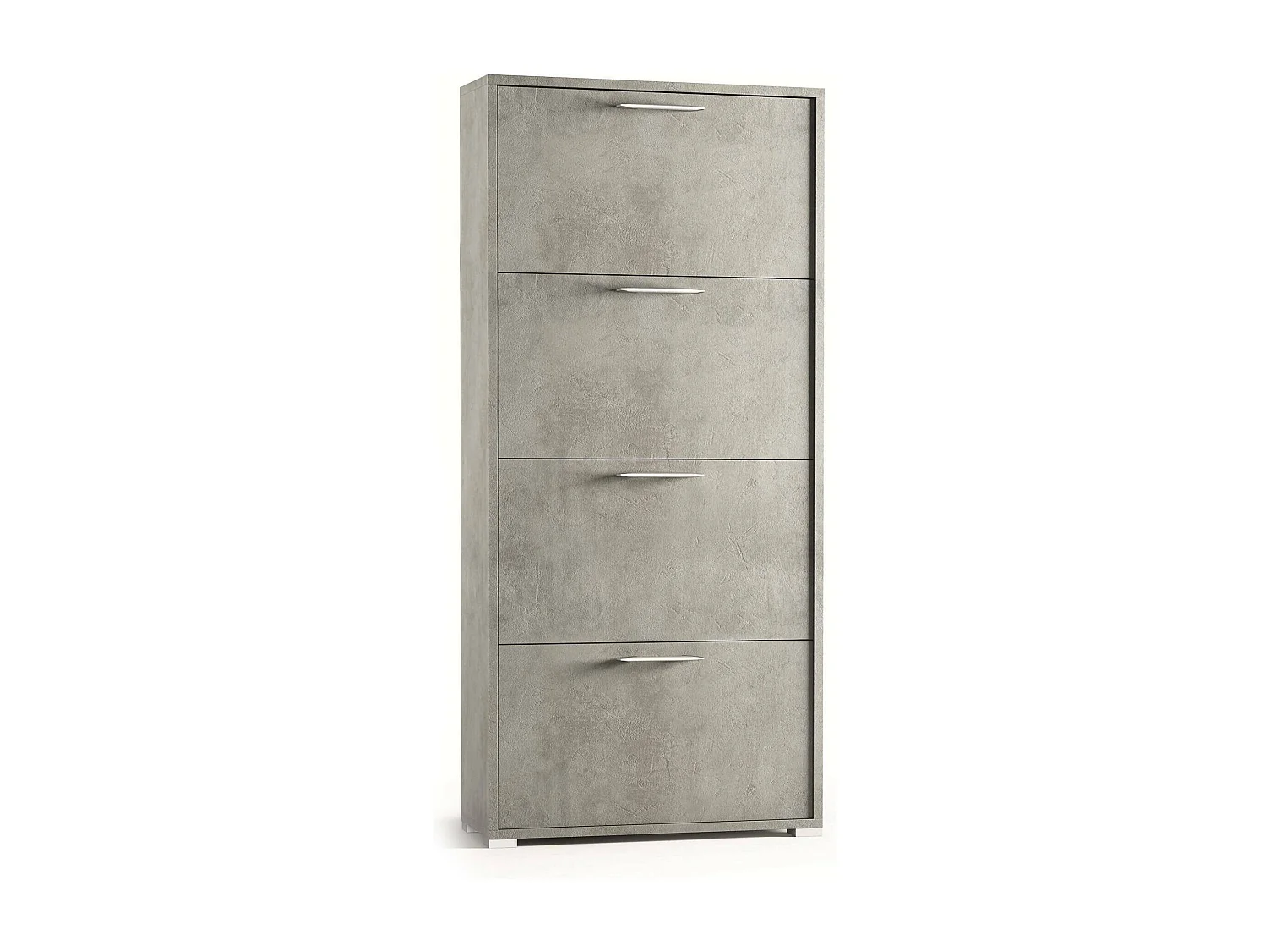 Dmora Schoenenkast Roze 28x67x147h cm Beton Grijs 24 Paar 8 Compartimenten, Schoenkast 4 Deuren Made in Italy