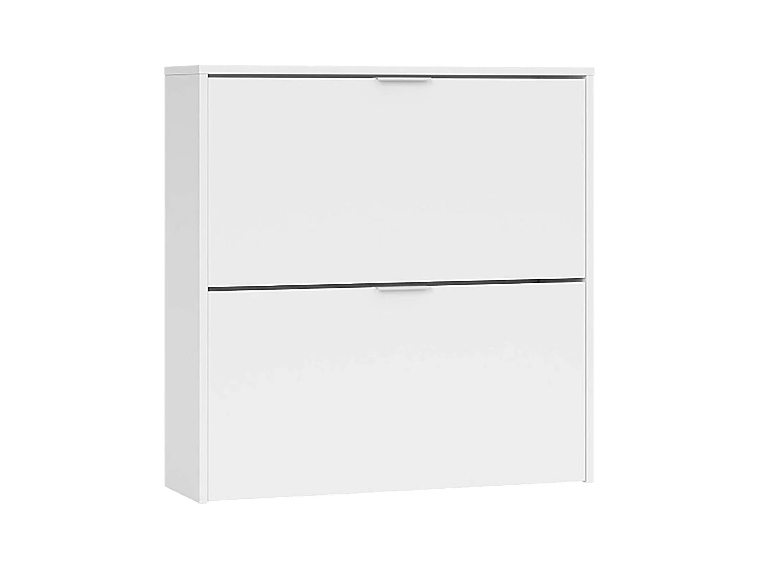 Étagère à chaussures Louisville, Armoire à chaussures avec 2 portes pliantes, Étagère à chaussures d'entrée basse, Armoire basse, 75x22h76 cm, Blanc