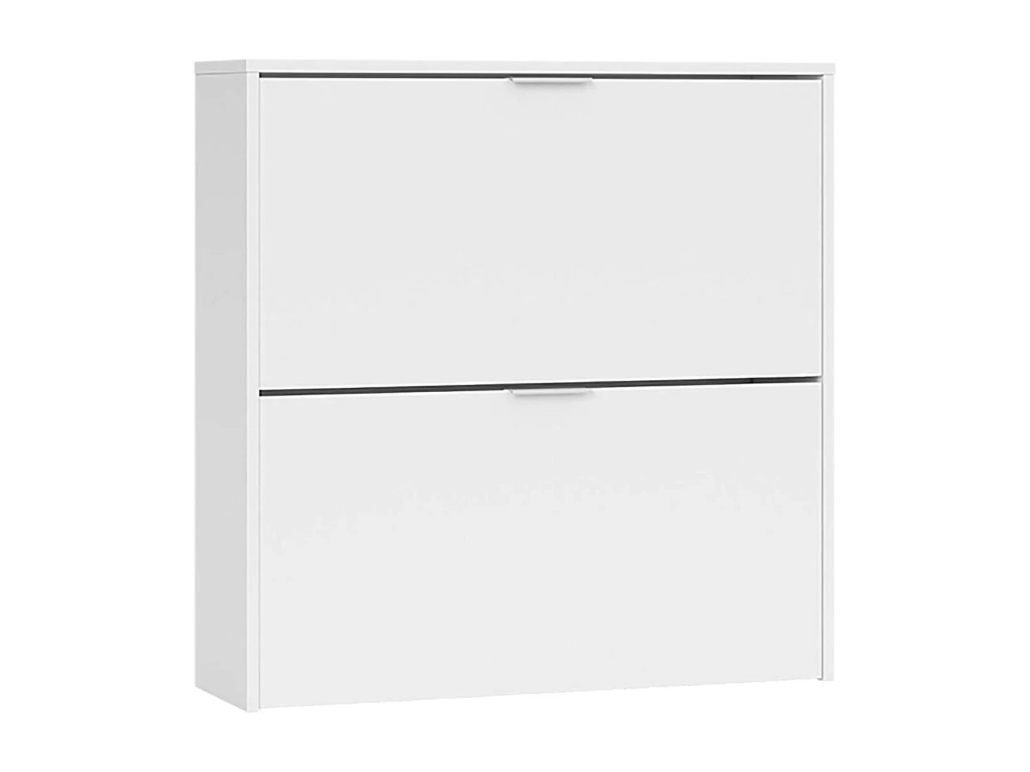 Étagère à chaussures Louisville, Armoire à chaussures avec 2 portes pliantes, Étagère à chaussures d'entrée basse, Armoire basse, 75x22h76 cm, Blanc