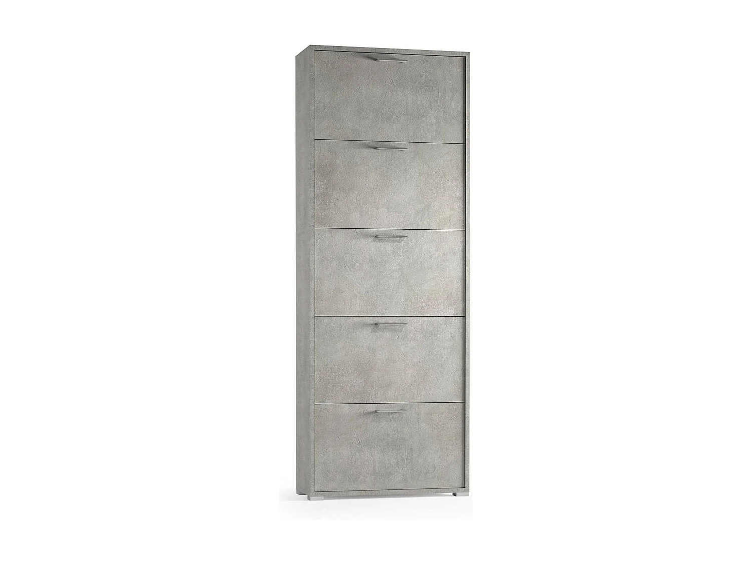 Dmora Schoenenkast Surfinia 28x67x183h cm Beton Grijs 30 Paar 10 Vakken, Schoenenrek 5 Deuren Made in Italy