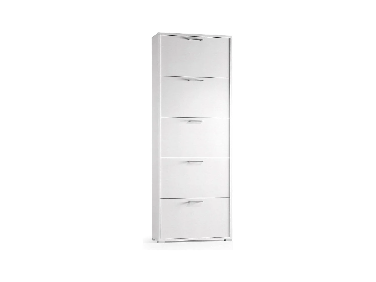 Schoenenrek Margherita, Multifunctioneel entreemeubel met 5 vouwdeuren, Moderne schoenenkast, 100% Made in Italy, 67x18h184 cm, Wit