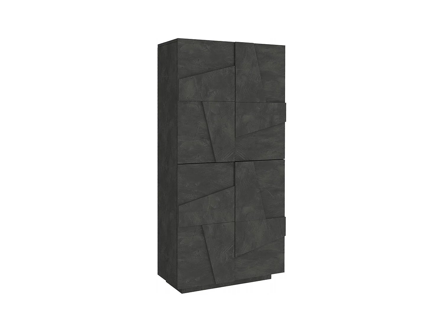 Orfeo schoenenrek, Multifunctionele kast met 4 draaideuren, Ingang schoenenrek, 100% Made in Italy, 81x38h167 cm, Leisteen