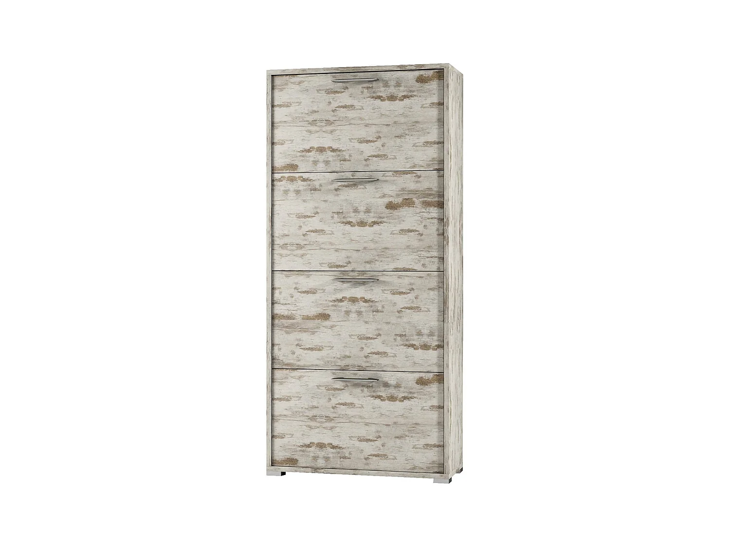 Roze schoenenrek, Multifunctioneel entreemeubel met 4 vouwdeuren, Schoenenkast met dubbele diepte, 100% Made in Italy, 67x28h147 cm, Vintage