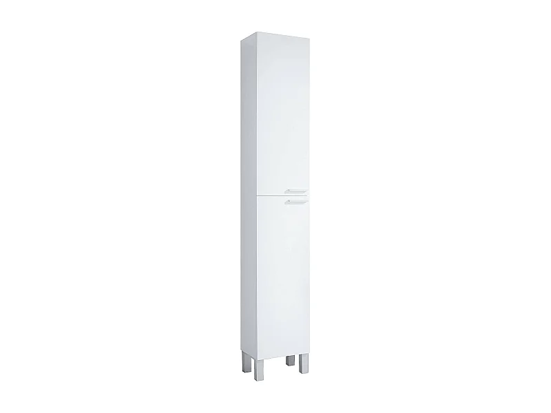 Dmora Mobile Colonna 25x30x182h cm Bianco Bianco Lucido Modulabile 2 Ante, Apertura Battente