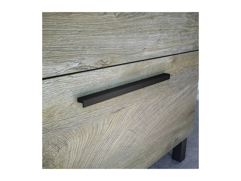 Meuble sous-vasque Naperville, Meuble de salle de bain, armoire 2 portes avec miroir, lavabo non inclus, 50x40h80 cm, Chêne