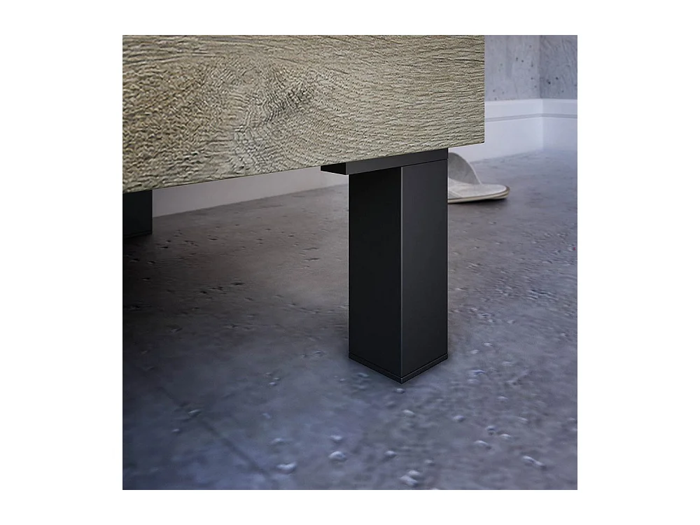 Meuble sous-vasque Naperville, Meuble de salle de bain, armoire 2 portes avec miroir, lavabo non inclus, 50x40h80 cm, Chêne