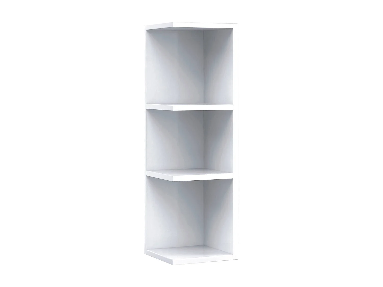Dmora Mobile Pensile 19.5x65h cm Bianco 3 Vani 3 Ripiani, Installazione Sospesa