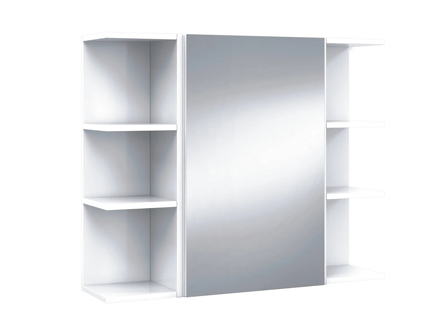 Armoire murale de salle de bain Lafayette, Armoire colonne pour salle de bain, Armoire suspendue, Blanc brillant, 40x21h65 - 1 porte cm