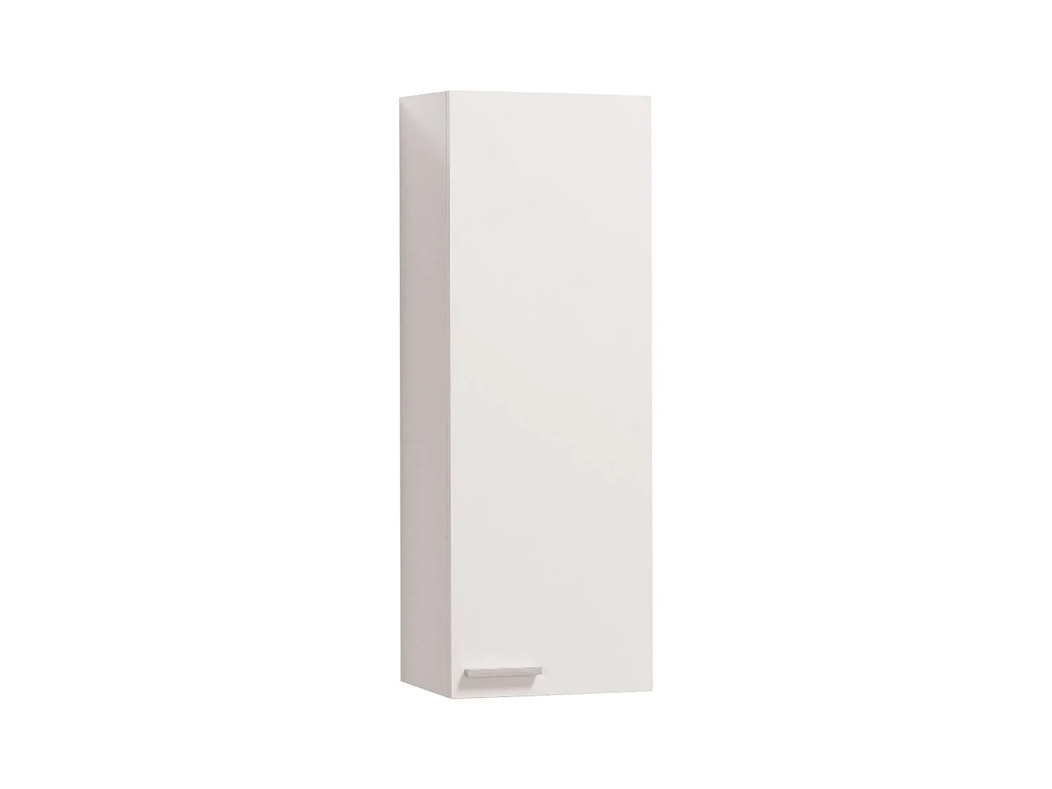 Armoire murale Torrance, Armoire colonne de salle de bain avec 1 porte, Armoire murale suspendue avec 1 étagère, 30x25h85 cm, Blanc brillant