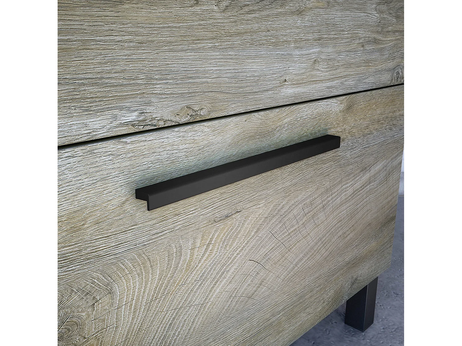 Mobile sottolavabo Yonkers, Mobiletto per bagno a 2 cassetti, Armadietto sospeso con specchio, lavabo non incluso, 80x45h80 cm, Rovere