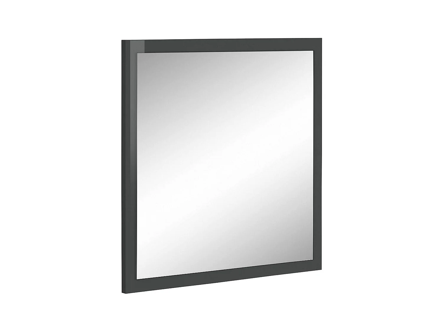 Miroir Rino, Miroir de salle de bain, 100% Made in Italy, 60x2h60 cm, Anthracite Brillant