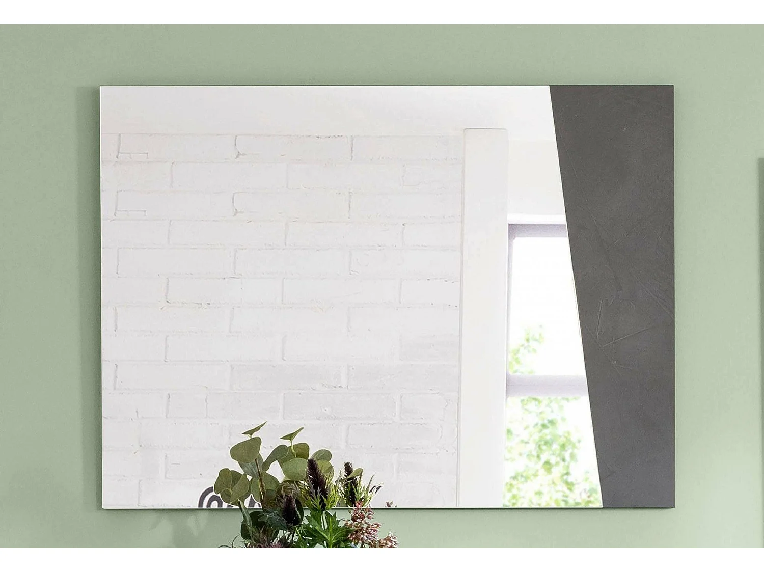 Miroir Alessio, Miroir de salle de bain, 100% Made in Italy, 80x2h60 cm, Ardoise