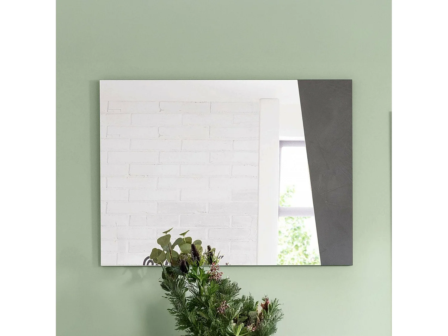 Miroir Alessio, Miroir de salle de bain, 100% Made in Italy, 80x2h60 cm, Ardoise