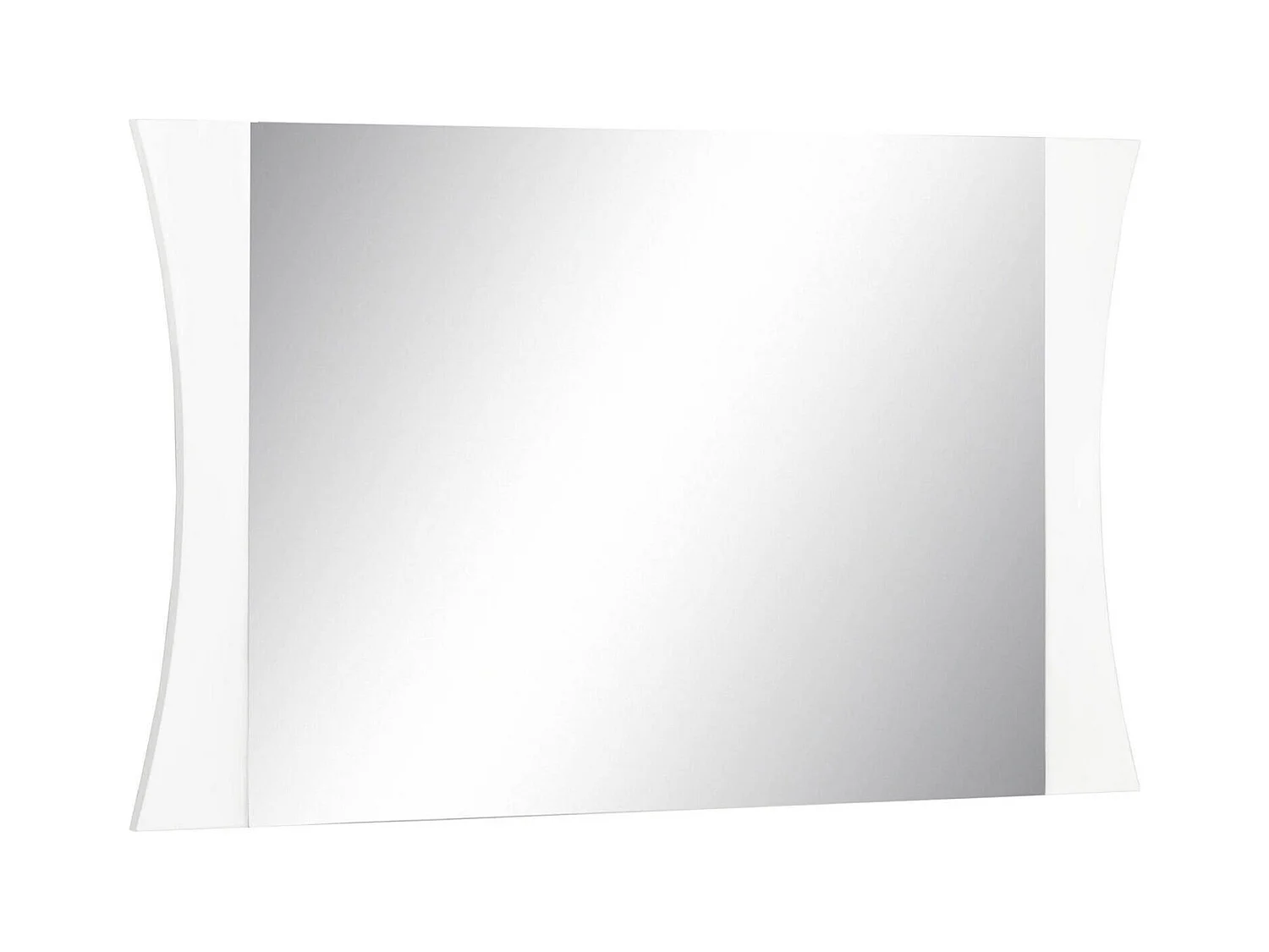 Miroir Diego, Miroir de salle de bain, 100% Made in Italy, 110x2h60 cm, Blanc brillant