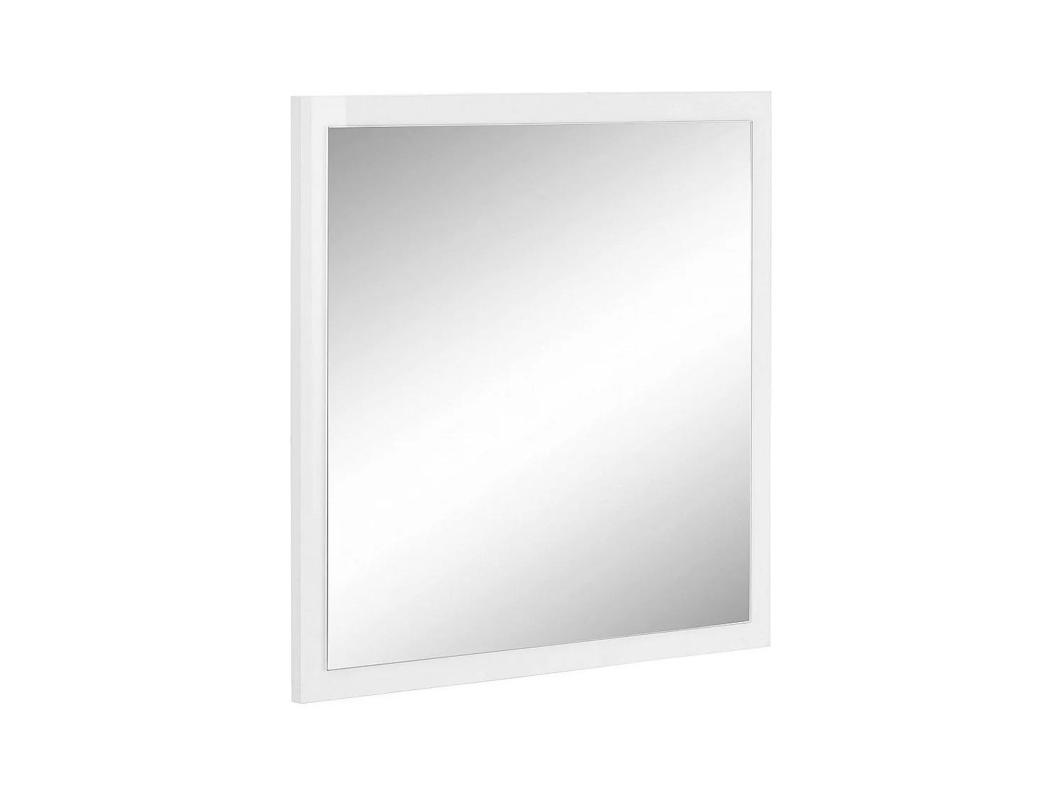 Rino Mirror, Miroir de salle de bain, 100% Made in Italy, 60x2h60 cm, Blanc brillant
