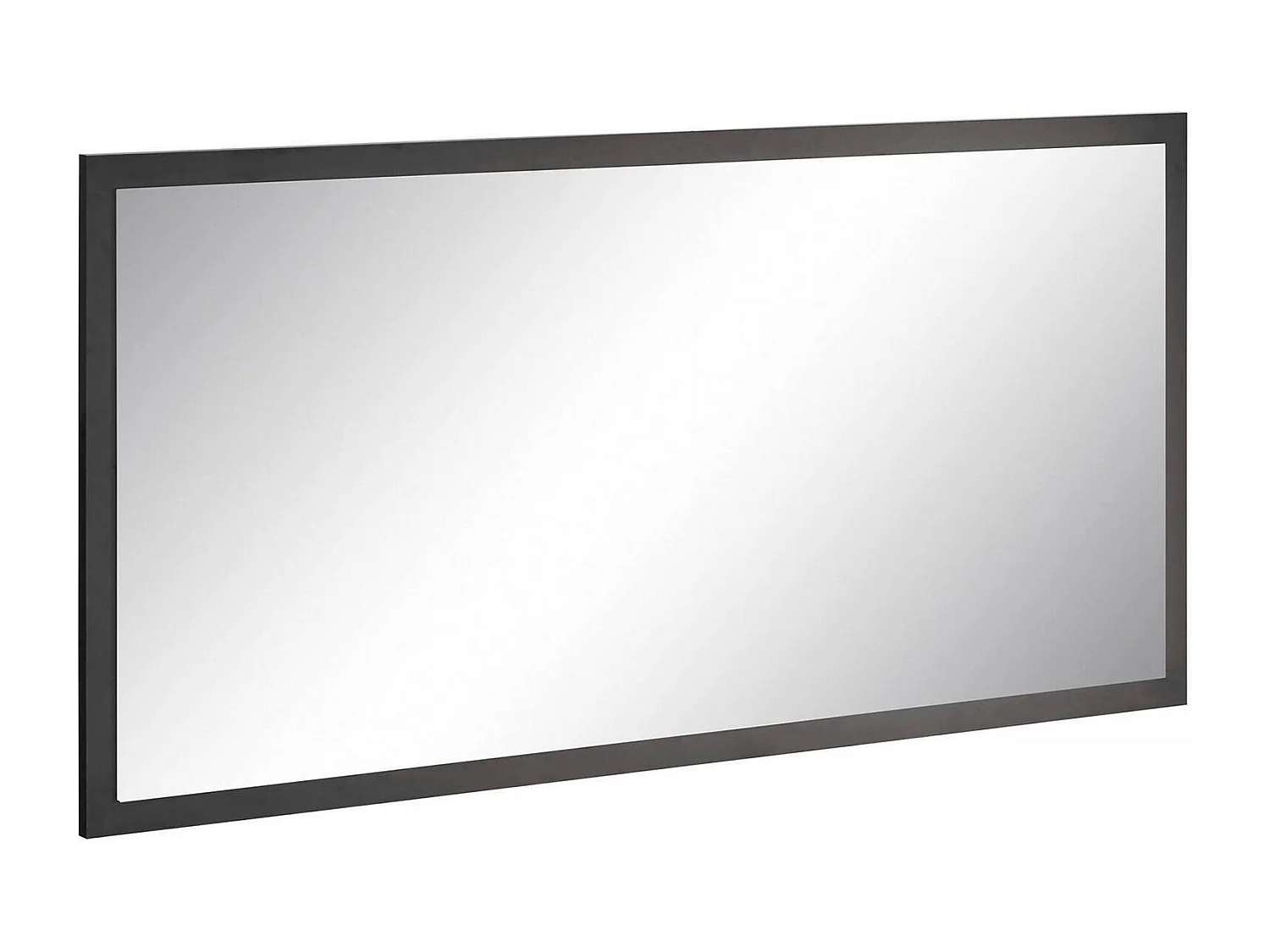 Miroir Romeo, Miroir de salle de bain, 100% Made in Italy, 120x2h60 cm, Anthracite Brillant