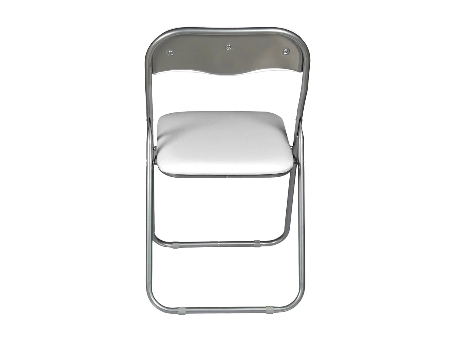 Lot de 2 chaises pliantes Marbella, Fauteuil gain de place, Chaise invité, Siège de réunion en simili cuir, 43x47h80 cm, Blanc