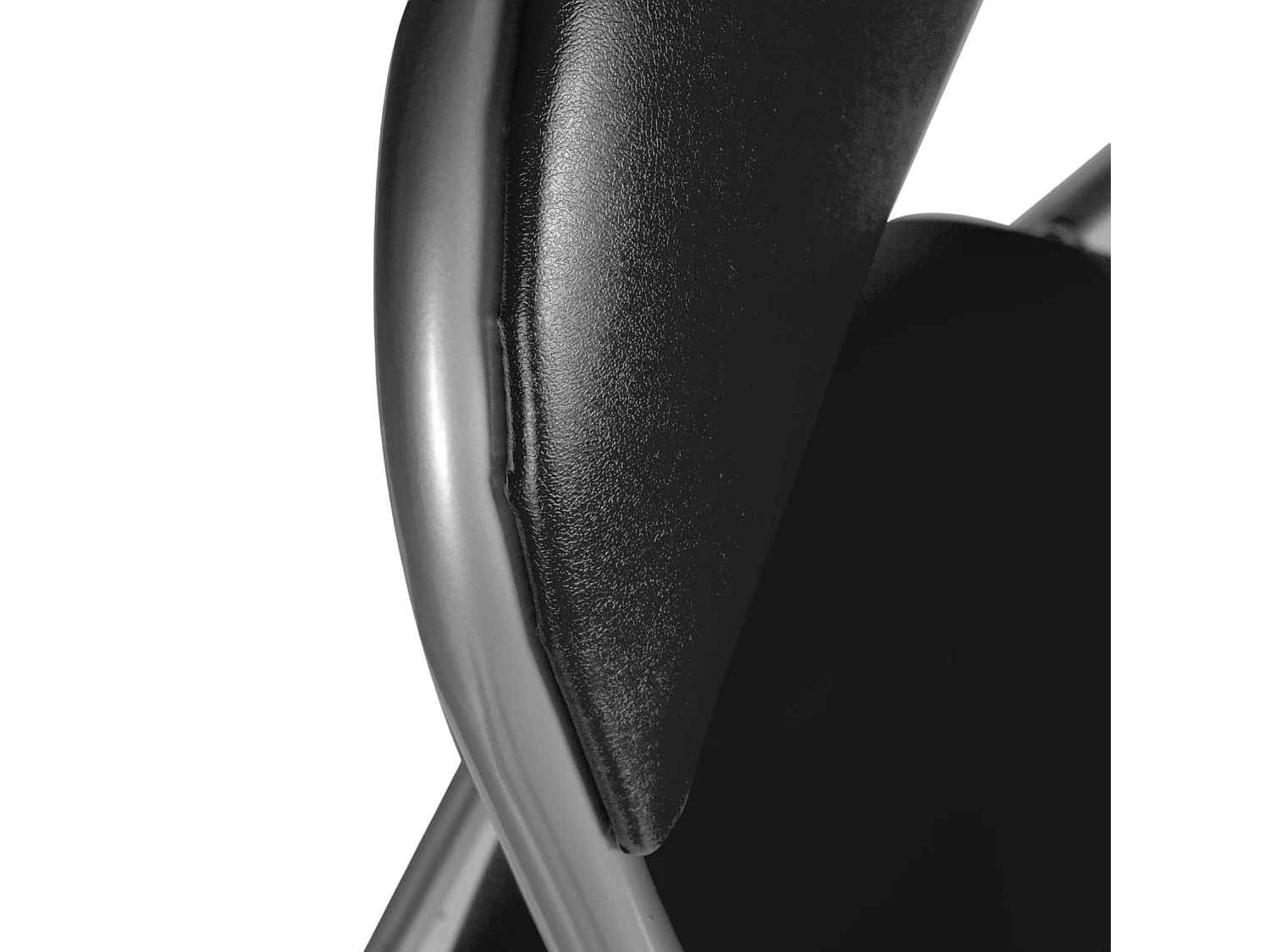 Chaise pliante Marbella, Chaise peu encombrante, Chaise invité, Siège de réunion en éco-cuir, 43x47h80 cm, Noir