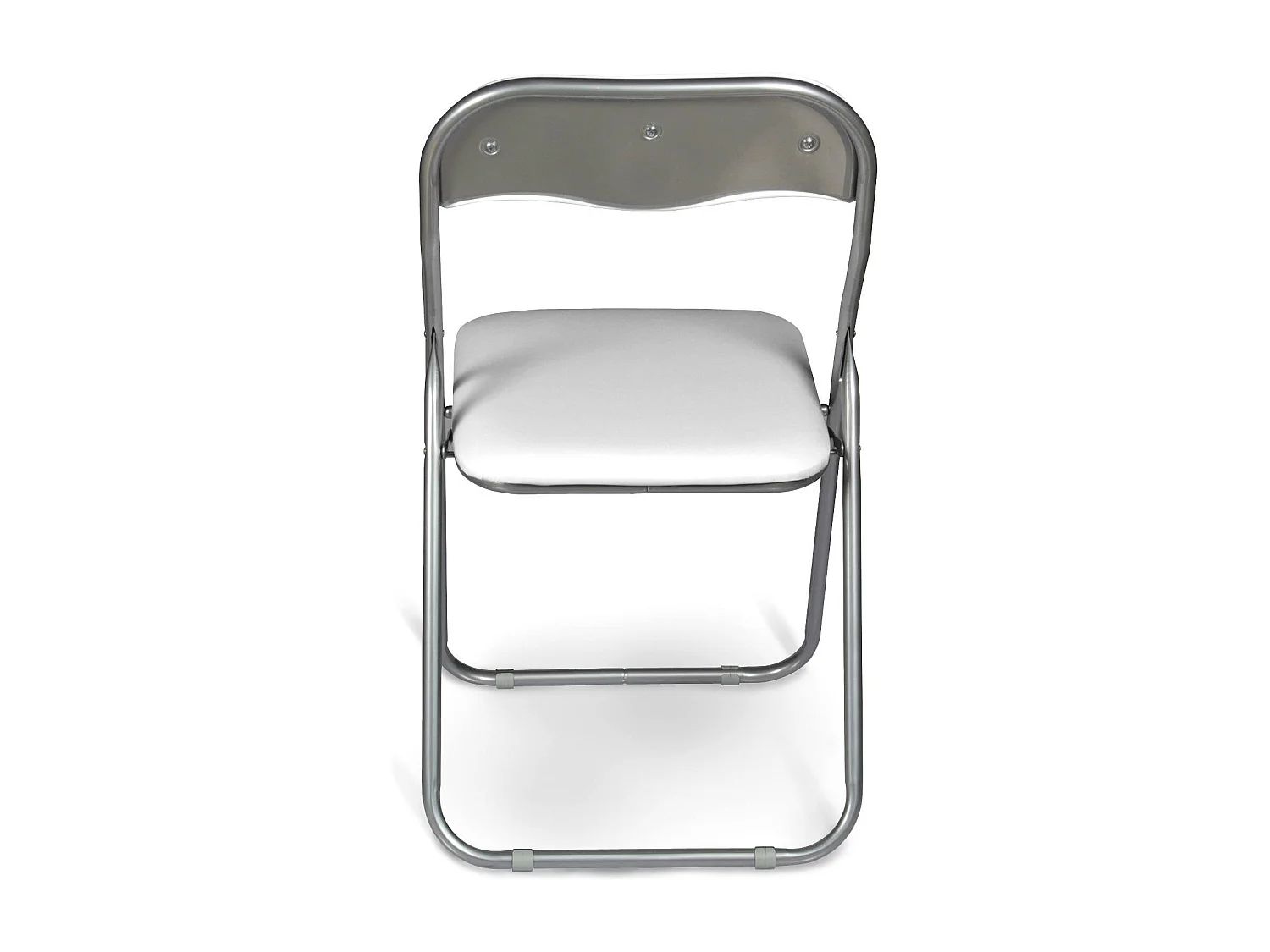 Lot de 6 chaises pliantes Marbella, Fauteuil gain de place, Chaise invité, Siège de réunion en simili cuir, 43x47h80 cm, Blanc