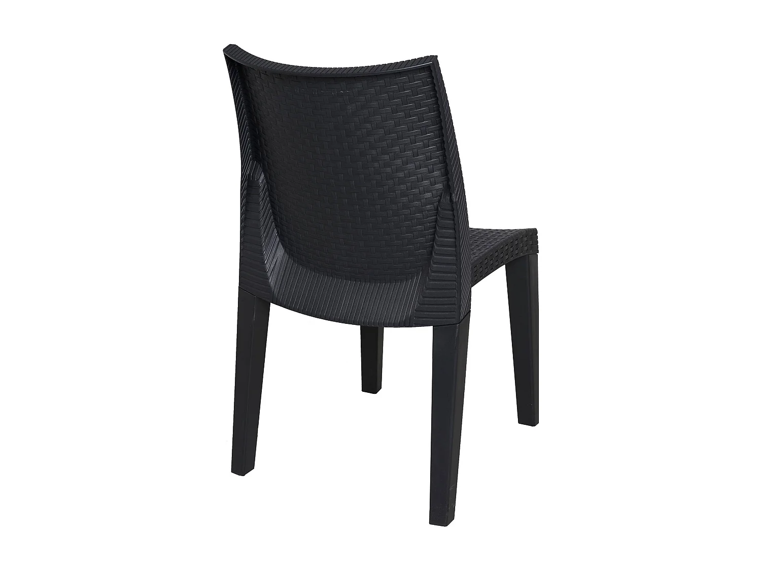 Set di 4 sedie da esterno Ravenna, Sedute da giardino, Sedia per tavolo da pranzo, Poltrona outdoor effetto rattan, 100 % Made in Italy, 55x48h86 cm, Antracite