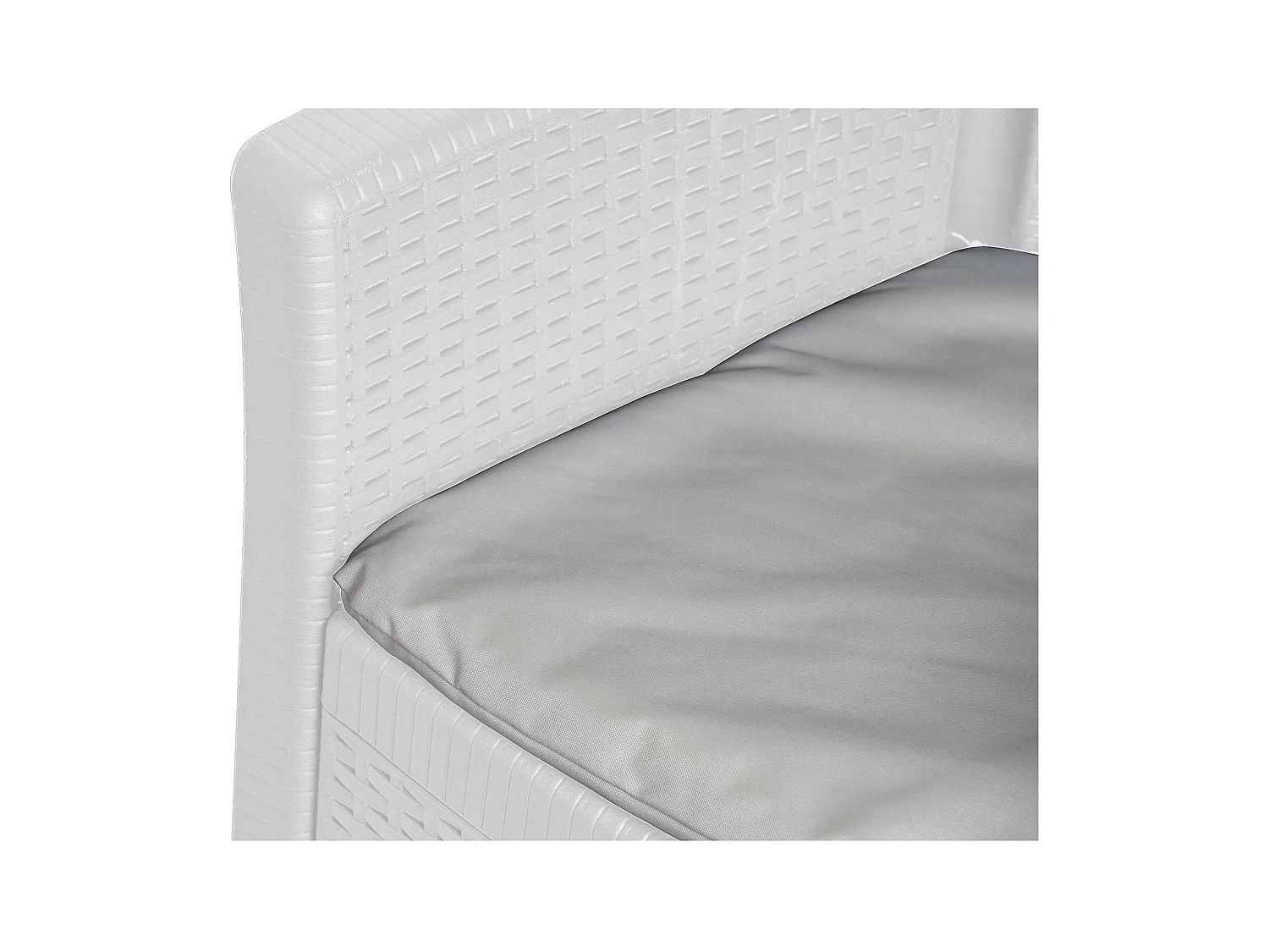 Como buitenstoel, Tuinstoel, Buitenfauteuil met rotaneffect, 100% Made in Italy, 60x58h89 cm, Wit