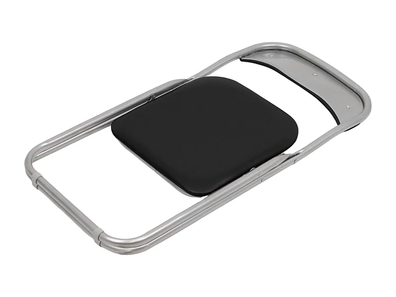 Lot de 4 chaises pliantes Marbella, Fauteuil gain de place, Chaise invité, Siège de réunion en simili cuir, 43x47h80 cm, Noir