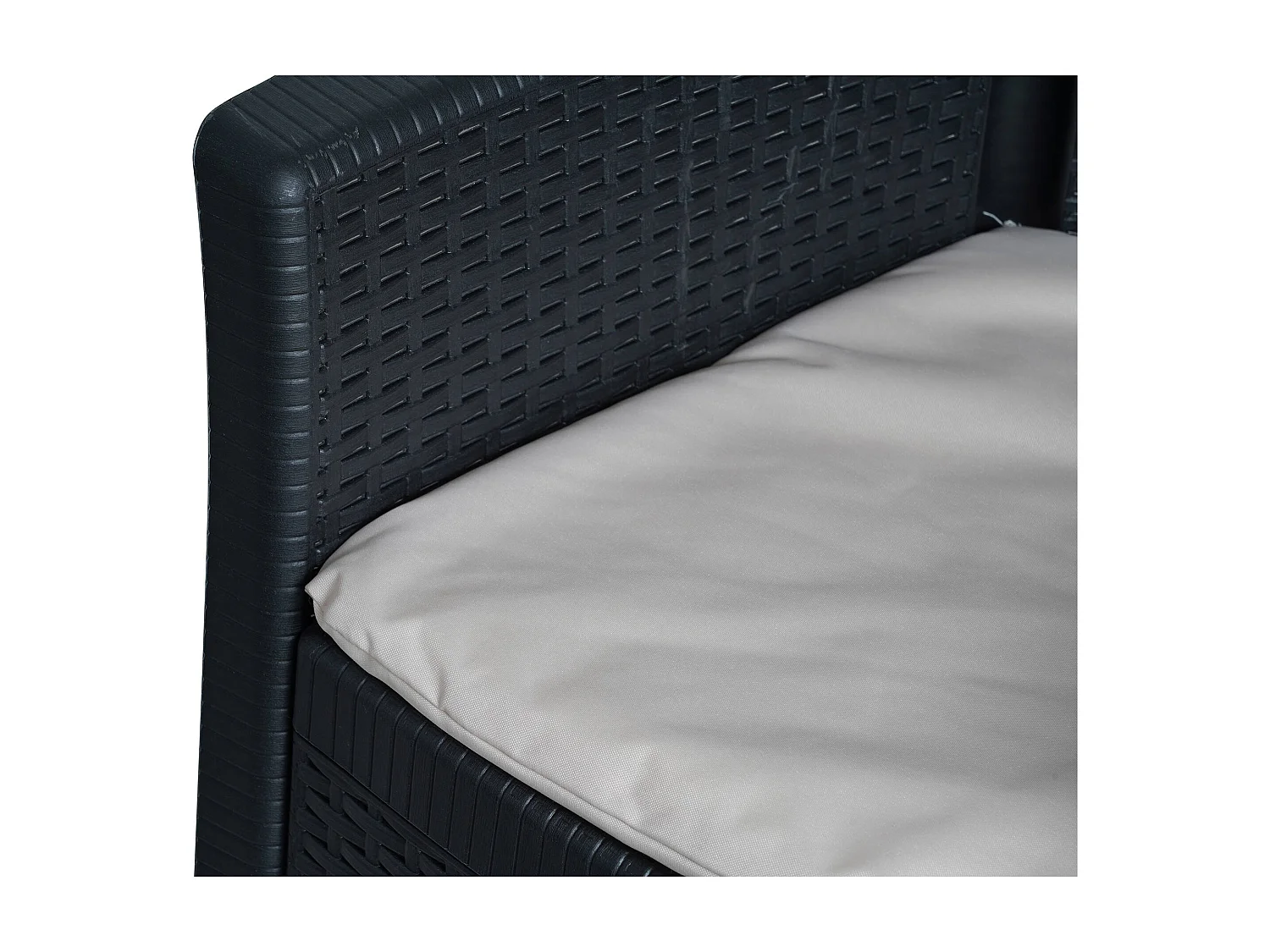 Como buitenstoel, Tuinstoel, Buitenfauteuil met rotaneffect, 100% Made in Italy, 60x58h89 cm, Antraciet