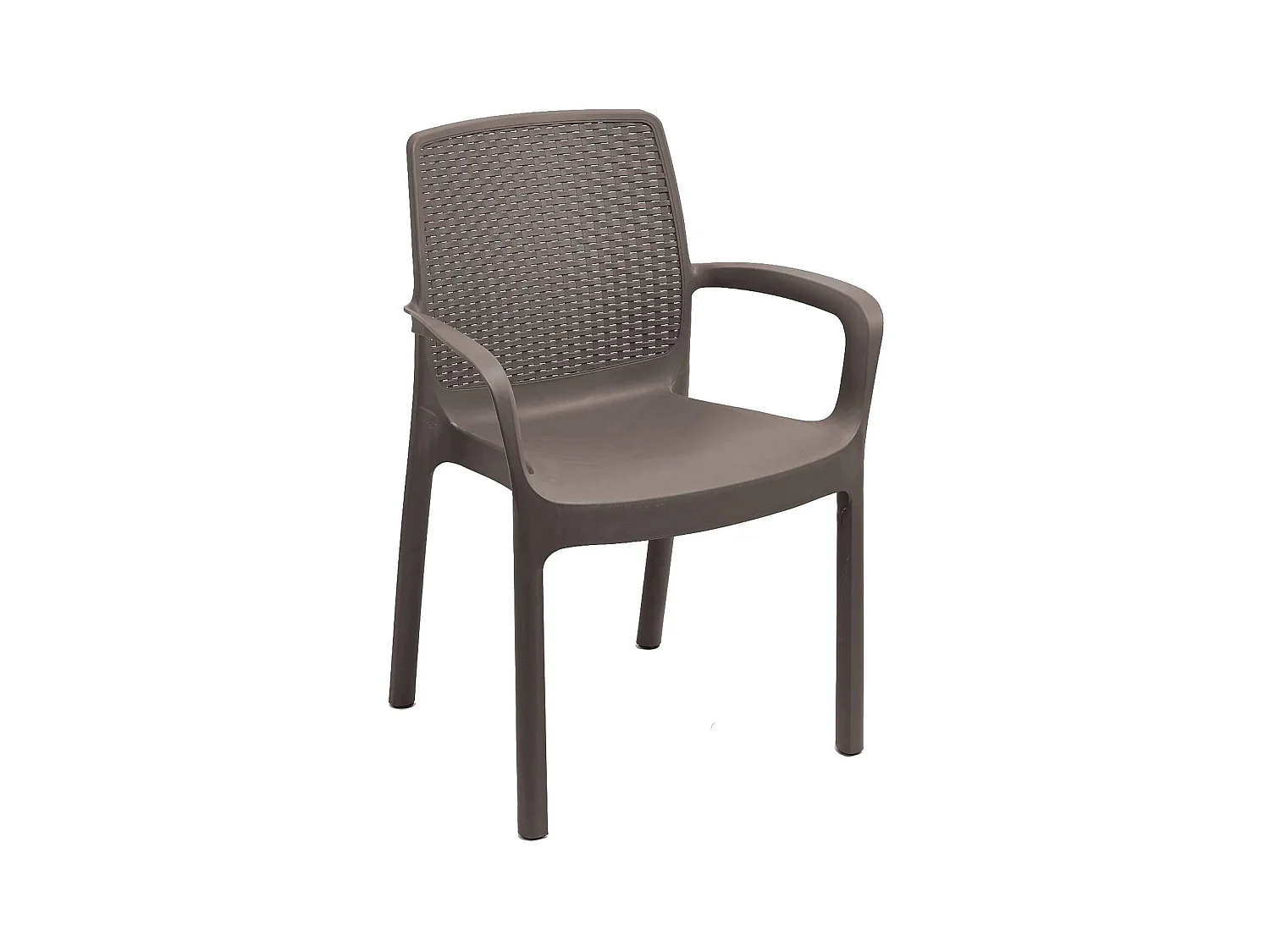 Chaise d'extérieur Torino, Siège de jardin, Chaise pour table à manger, Fauteuil d'extérieur effet rotin, 100% Made in Italy, 54x60h82 cm, Marron