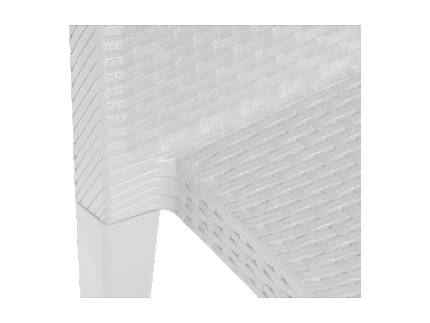 Ensemble de 4 chaises d'extérieur Ravenna, Sièges de jardin, Chaise de table à manger, Fauteuil d'extérieur effet rotin, 100% Made in Italy, 55x48h86 cm, Blanc